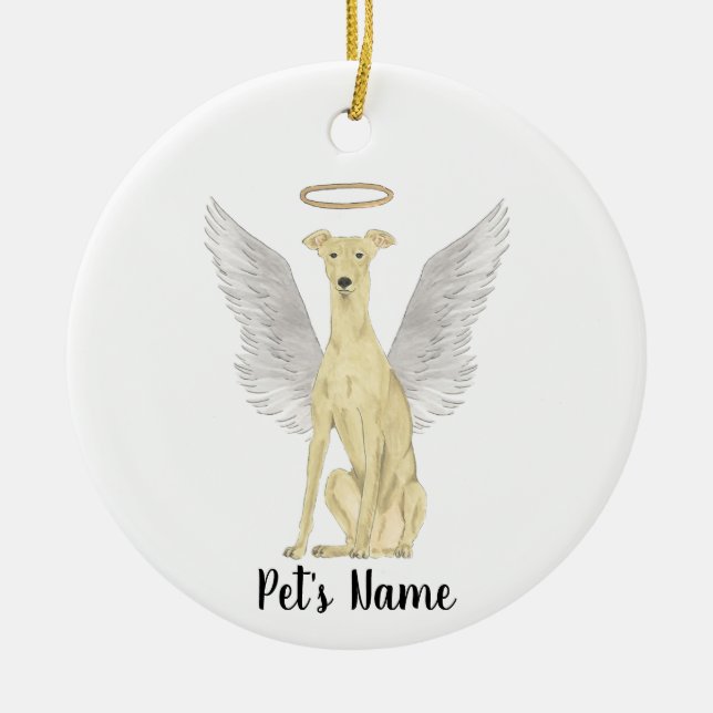 Personalisiert Fawn Greyhound Beileid Memorial Keramik Ornament (Vorne)