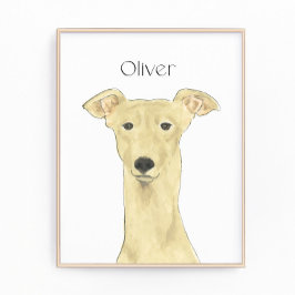 Personalisiert Fawn Greyhound Dog Art Fotodruck