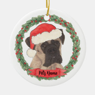 Personalisiert Fawn Masked Boxer Keramik Ornament