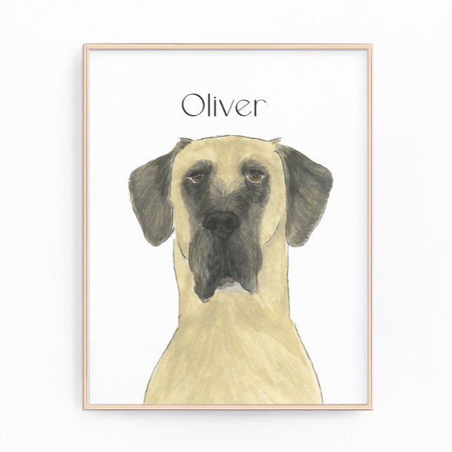 Personalisiert Fawn Masked Great Dane Hunde Kunst Fotodruck (Von Creator hochgeladen)