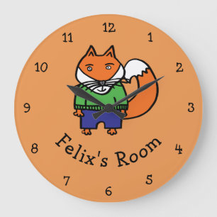 Personalisiert Felix der Fuchs Große Wanduhr