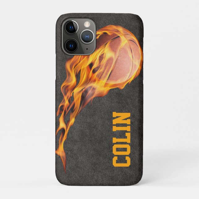 Personalisiert Fiery Basketball Case-Mate iPhone Hülle (Rückseite)