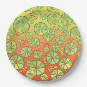 Personalisiert Fiesta Spicy Margarita & Limes Pappteller