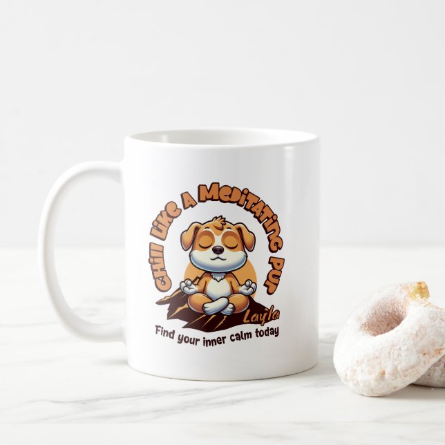 Personalisiert finden Sie Ihre innere Ruhe heute P Kaffeetasse (Mit Donut)