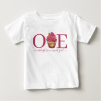 Personalisiert First Birthday Cupcake Baby T - Shi