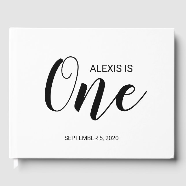 Personalisiert First Birthday Guestbook Gästebuch (Vorderseite)
