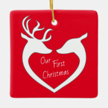 Personalisiert First Christmas Rentier Couple Red