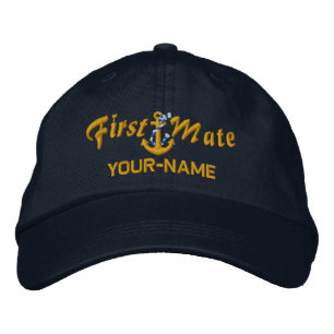 Personalisiert First Mate Rope Anchor Golden Bestickte Baseballkappe