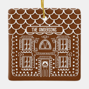 Personalisiert First Zuhause Gingerbrett Weihnacht Keramikornament