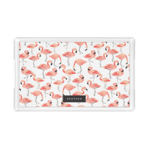 Personalisiert   Flamingo-Party Acryl Tablett