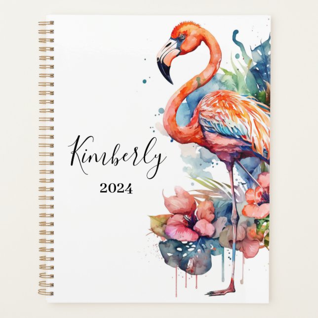 Personalisiert Flamingo Planner Planer (Vorderseite)