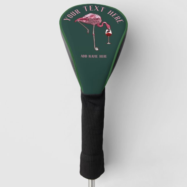 Personalisiert Flamingo Sports Lover Golf Headcover (Vorderseite)