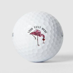 Personalisiert Flamingo Wine Drinker Neue Geschenk Golfball