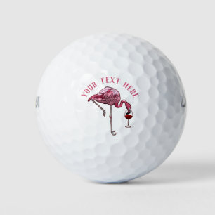 Personalisiert Flamingo Wine Drinker Novelty Golfball