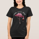 Personalisiert Flamingo Wine Drinker Novelty Tri-Blend Shirt<br><div class="desc">Niedlicher personalisierter Flamingo-Gag-Golfball. Fügen Sie Ihren Namen oder Ihre Nachricht hinzu,  indem Sie oben auf die Schaltfläche "Personalisieren" klicken</div>