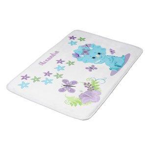 Personalisiert Floral Baby Dinosaurier Badematte