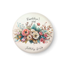 Personalisiert Floral Birthday Party Magnet
