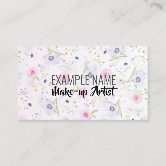 Personalisiert "Floral Bloom" (amerikanisch) Visitenkarte (Vorderseite)