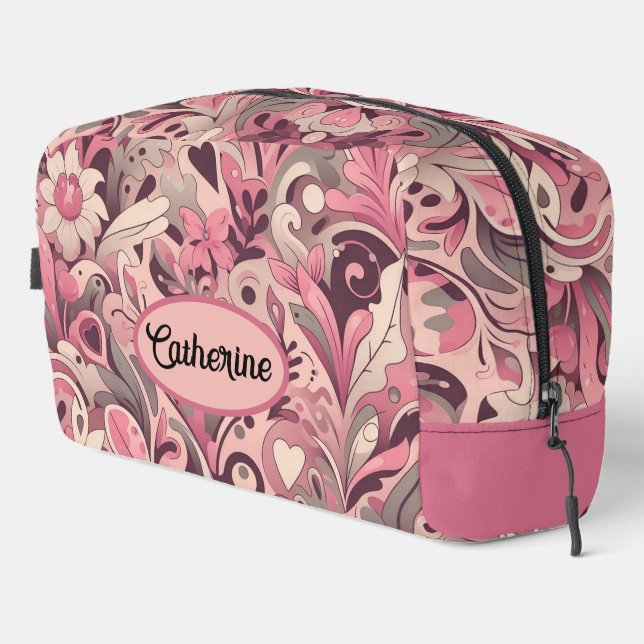 Personalisiert Floral Camouflage Waschbeutel (Rechte Ecke)