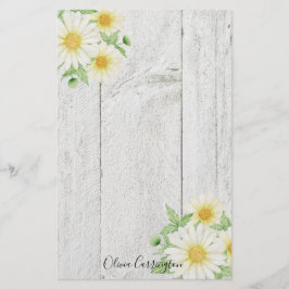 Personalisiert Floral Daisies Briefpapier