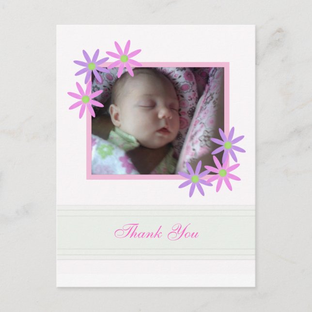 Personalisiert Floral Vielen Dank Postcard Postkarte (Vorderseite)