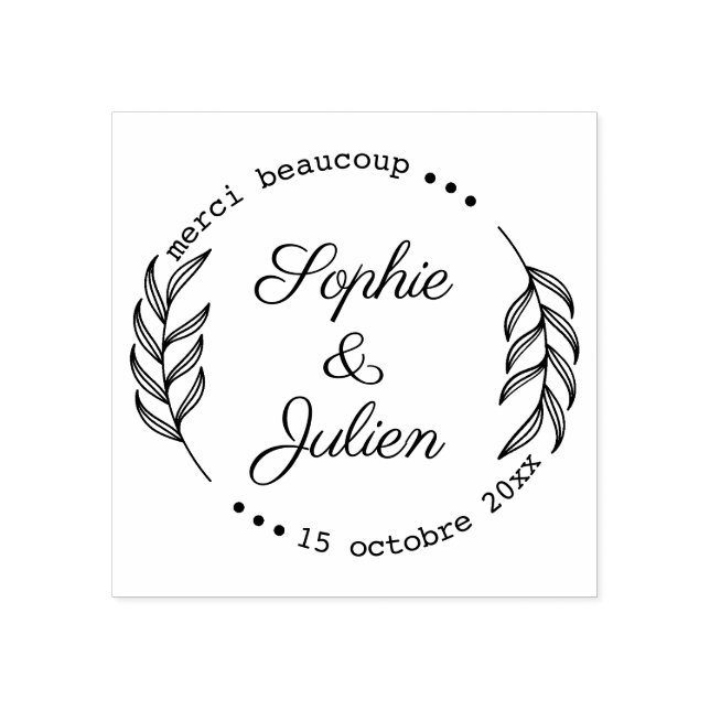 Personalisiert, Florale, Dankbarkeit Gummistempel (Prägung)