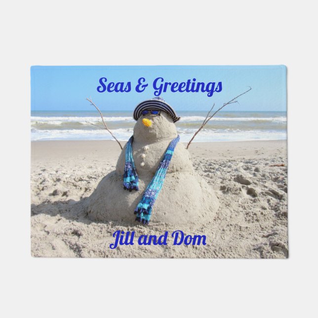 Personalisiert Florida Snowman - Beach Doormat Fußmatte (Vorderseite)