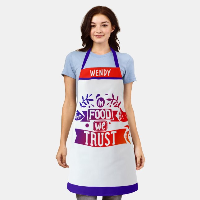 Personalisiert Food Trust Puns Kitchen Schürze Ges (Getragen)