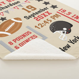 Personalisiert Football Baby Boys Geburtsstunde Sherpadecke