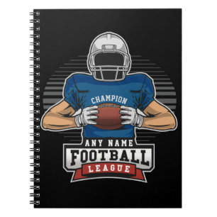 Personalisiert Football League Player Champ Notizblock