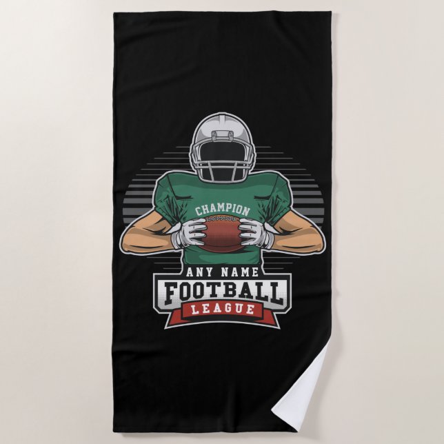 Personalisiert Football League Player Champ   Strandtuch (Vorderseite)