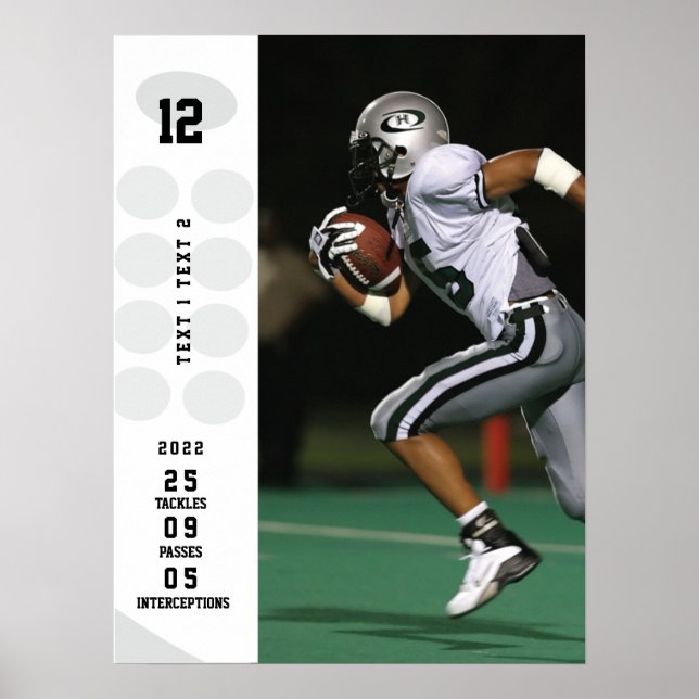Personalisiert Football Poster Name, Bild...18x24 (Vorne)
