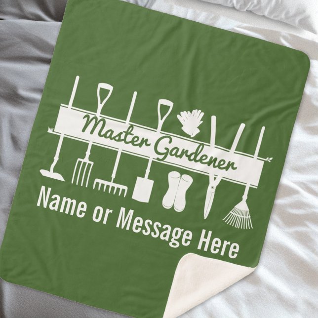 Personalisiert Forest Green Modern Master Gardener Sherpadecke (Von Creator hochgeladen)