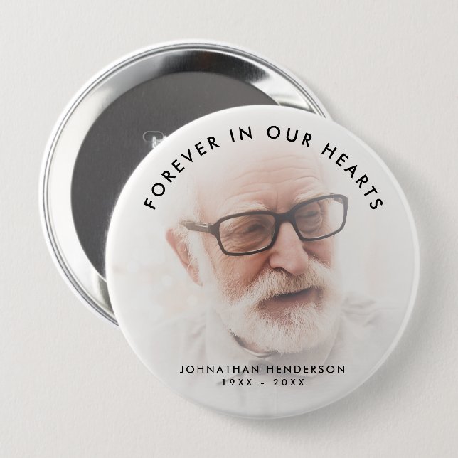 Personalisiert Forever in unserem Hearts Foto Memo Button (Vorne & Hinten)