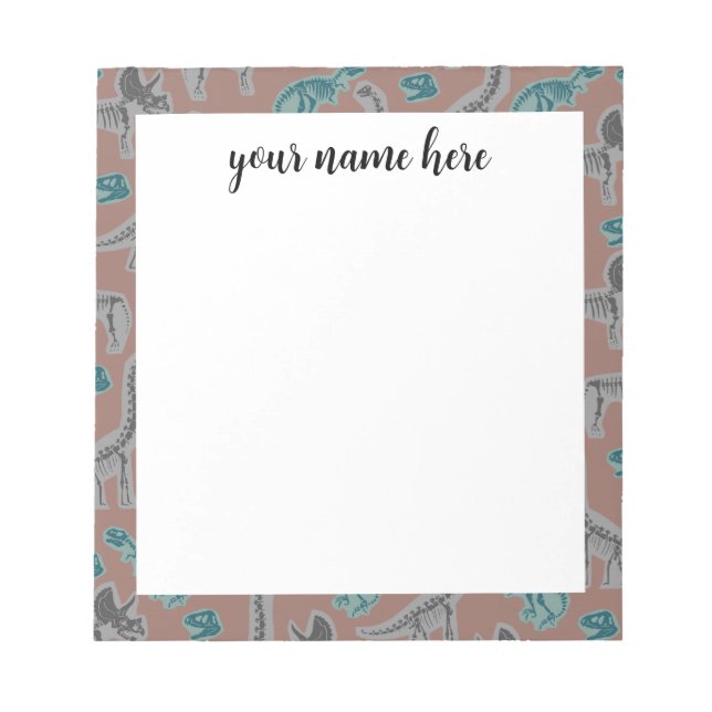 Personalisiert Fossilisierte Dinosaurier Notepad Notizblock (Vorderseite)