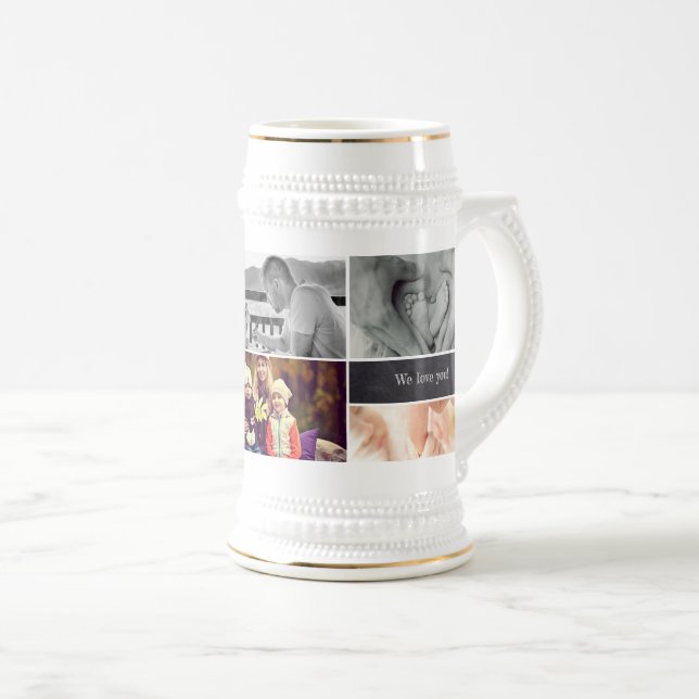 Personalisiert, Foto-Collage Bierstein Bierglas (VorderseiteRechts)