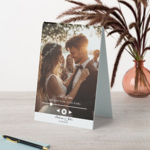 Personalisiert, Foto, erstes Lied, Hochzeitssymbol Tischaufsteller