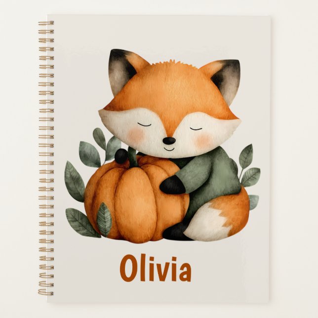 Personalisiert Fox Pumpkin Halloween Design Planer (Vorderseite)