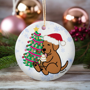 Personalisiert Fox Red Labrador Ice Creme Keramik Ornament