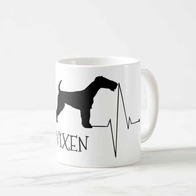 Personalisiert Fox Terrier Liebe Mein Hund Herzsch Kaffeetasse (VorderseiteRechts)