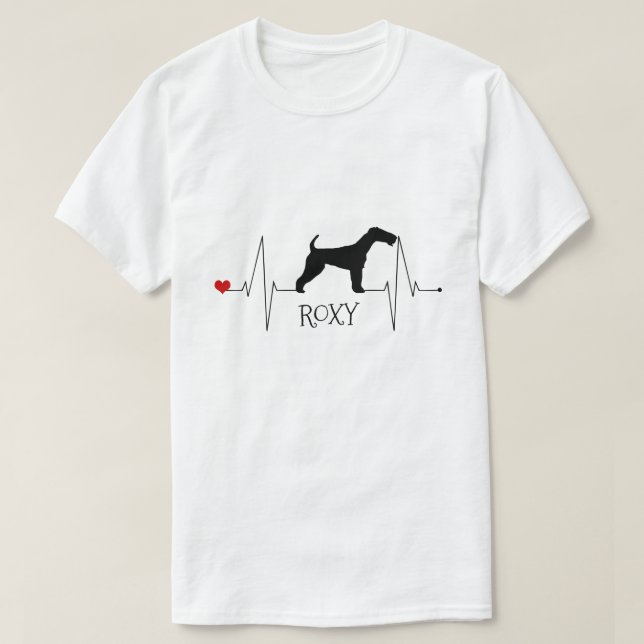 Personalisiert Fox Terrier Liebe Mein Hund Herzsch T-Shirt (Design vorne)