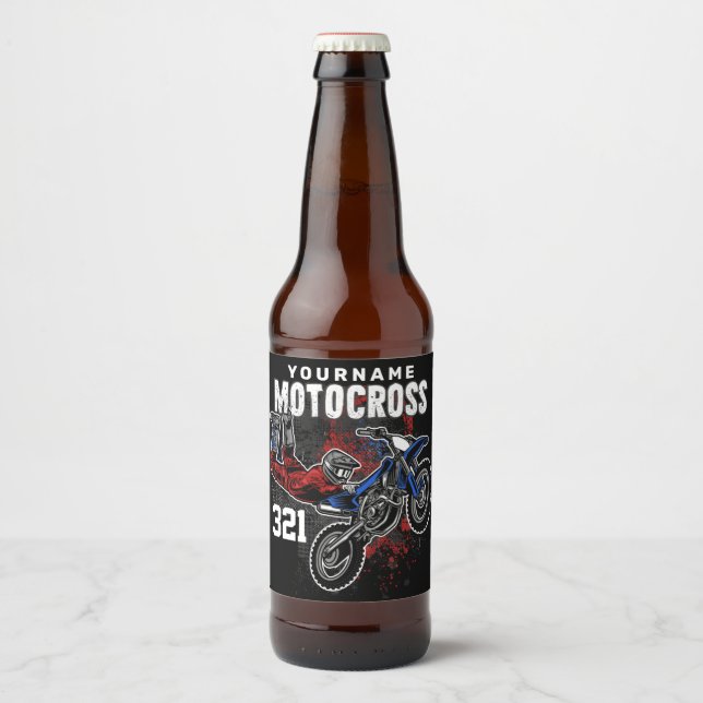 Personalisiert Freestyle Motocross Racing FMX Tric Bierflaschenetikett (Vorderseite)