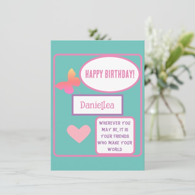 Personalisiert Friend Happy Birthday Gruß Karte (Stehend Vorderseite)