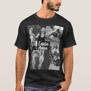 Personalisiert Friends Black & White Foto Collage  T-Shirt