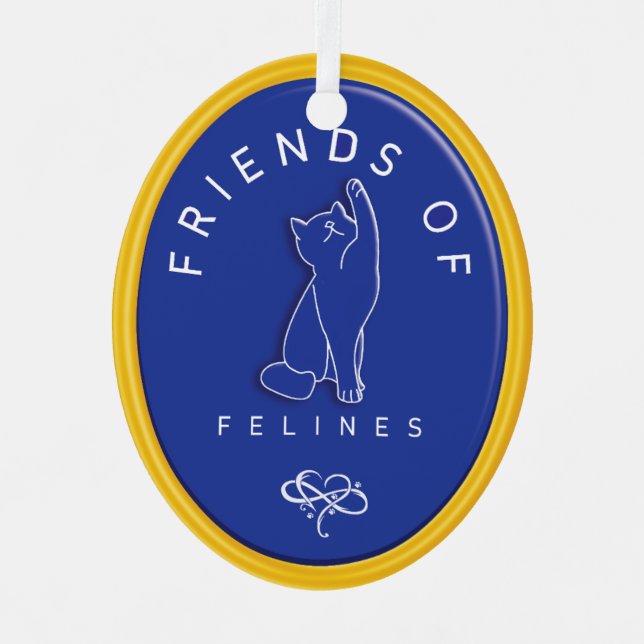 Personalisiert Friends of Felines Ornament Aus Metall (Vorderseite)