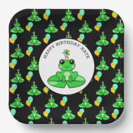 Personalisiert Frog zum Geburtstag Pappteller