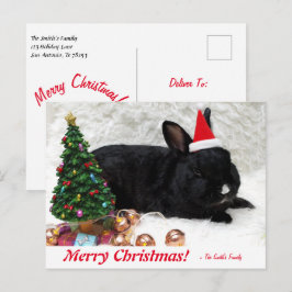 Personalisiert Frohe Weihnachten Bunny Rabbit Post Postkarte