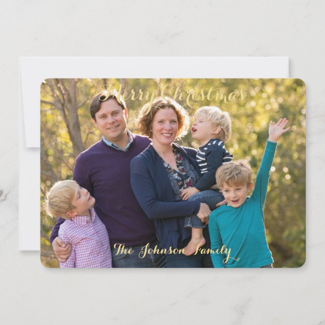 Personalisiert frohe Weihnachten Familie Foto Happ (Vorderseite)