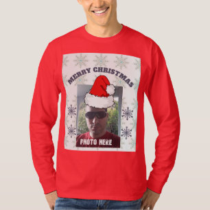 Personalisiert Frohe Weihnachten Foto ersetzen Sch T-Shirt