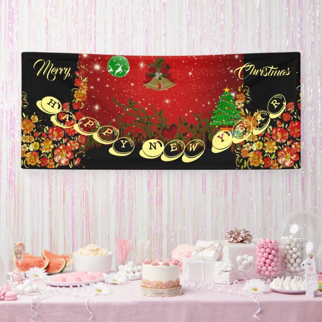 Personalisiert frohe Weihnachten glücklich Neues J Banner (Party)
